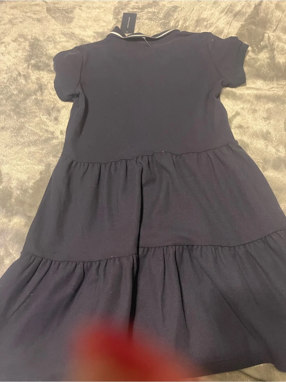Tommy Hilfiger Navy Polo Tiered Skirt Dress with Contrast Trim